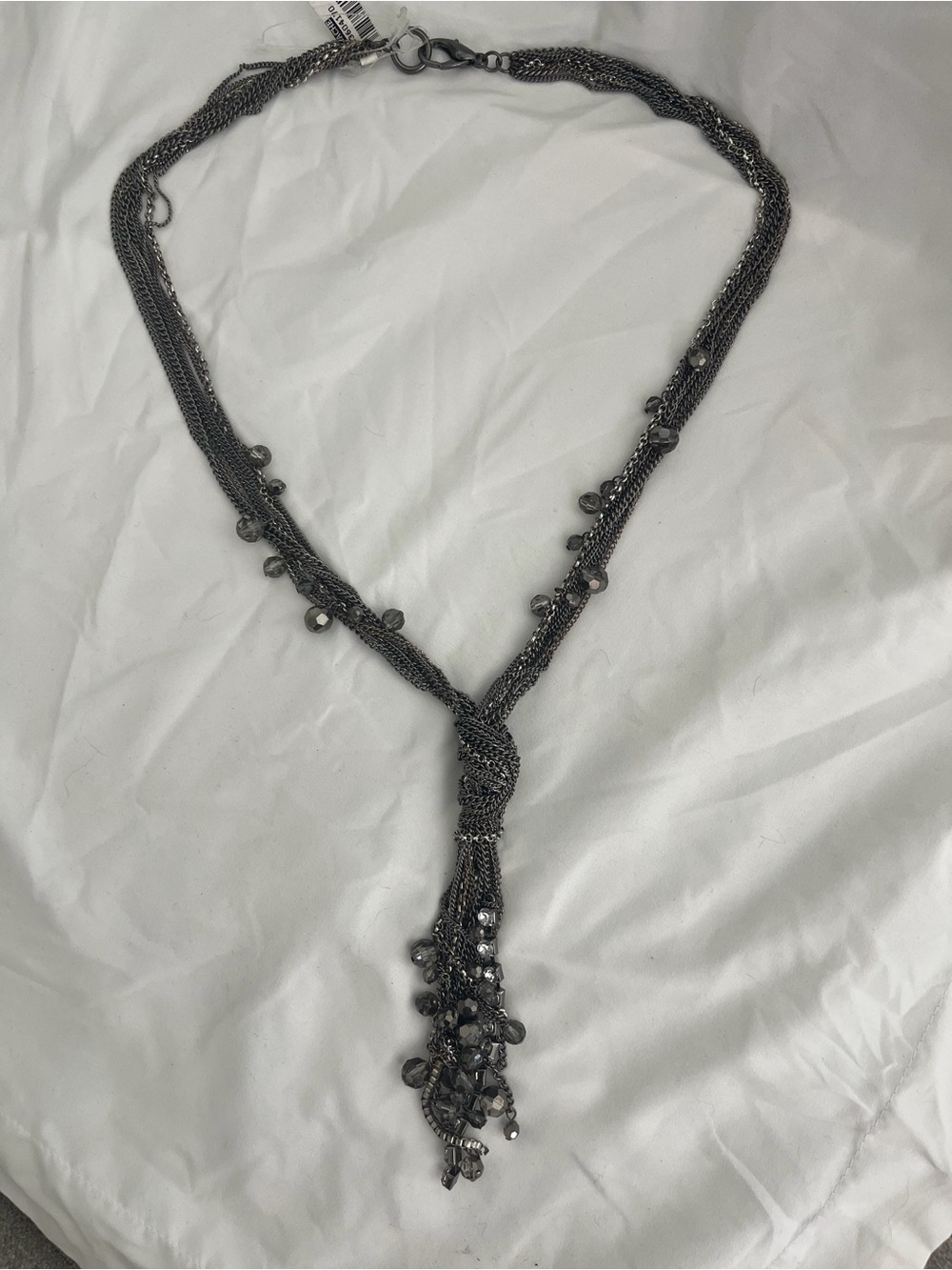 Gunmetal Multi-Chain Tassel Necklace - Women Jewelry